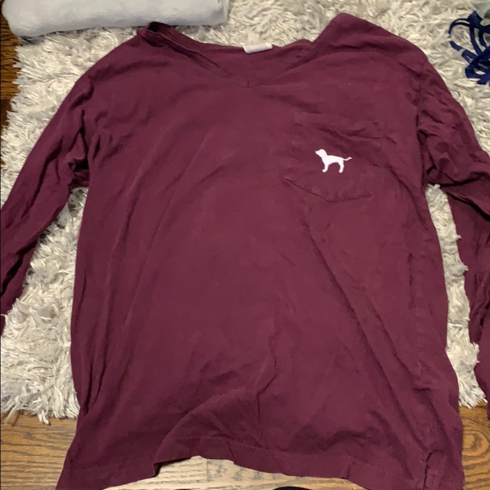 PINK v-neck long sleeve